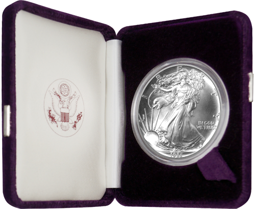 1 oz Американский Орел США серебряная монета (разные годы выпуска) (2)