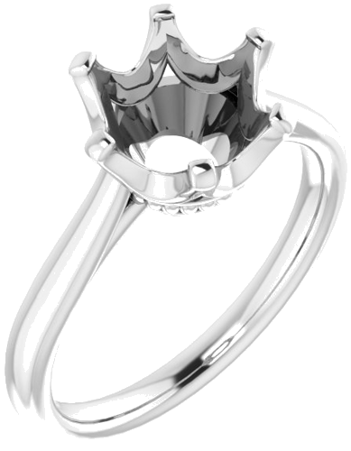 Sužadėtuvių Žiedas „Solitaire“ 10k white gold Round 9mm (1)