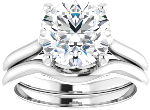Sužadėtuvių Žiedas „Solitaire“ 14k white gold Round 9mm (8)
