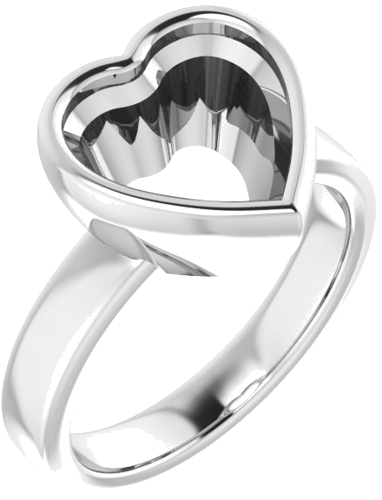Sužadėtuvių Žiedas „Bezel-Set Solitaire“ 925 Sidabro Heart 10mm (1)