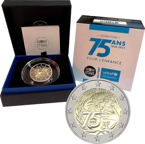 2021 Prancūzija UNICEF 2 eurų PROOF moneta (1)