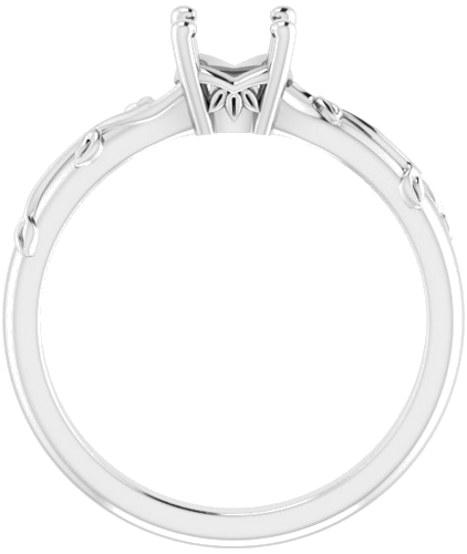 14K White 5.8 mm Round Solitaire Engagement Ring Mounting (1)