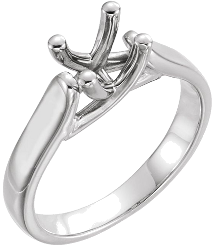 Sužadėtuvių Žiedas „Solitaire“ 14k white gold Round 7.4mm (1)