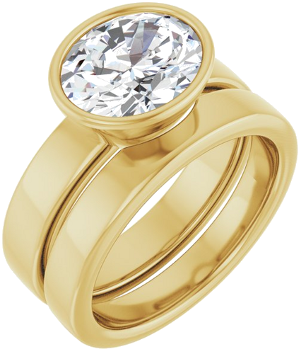 Sužadėtuvių Žiedas „Bezel-Set Solitaire“ 14k yellow gold Oval 10mm x 8mm (6)