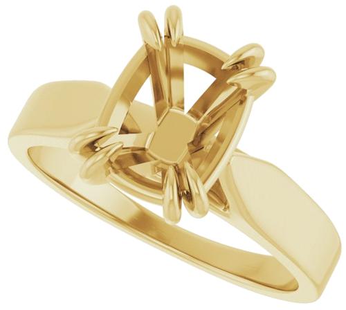 Sužadėtuvių Žiedas „Double Claw-Prong Solitaire“ 14k yellow gold Elongated Cushion 9mm x 7mm (5)