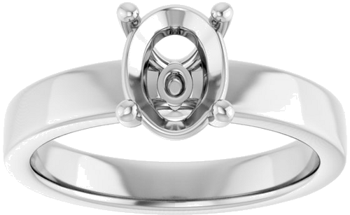Sužadėtuvių Žiedas „Solitaire“ 10k white gold Oval 8mm x 6mm (3)