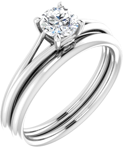 Sužadėtuvių Žiedas „Solitaire“ 14k white gold Round 5.2mm (6)