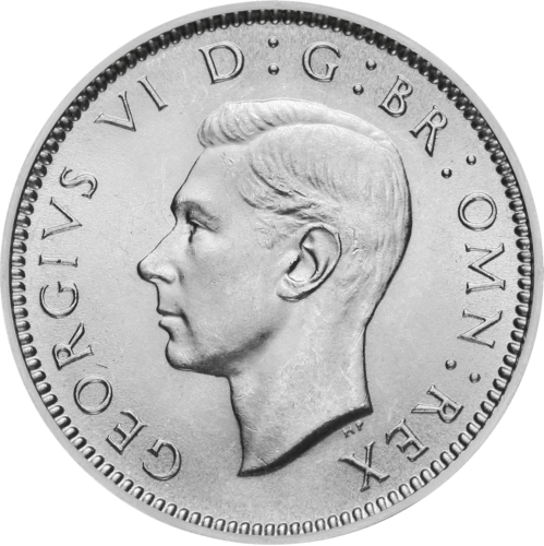 6 Пенса Джордж VI (1937-1946) Великобритания сребърна монета (тип 1) (1)