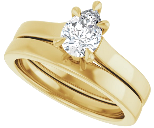 Sužadėtuvių Žiedas „Claw-Prong“ 14k yellow gold Pear 7mm x 5mm (10)