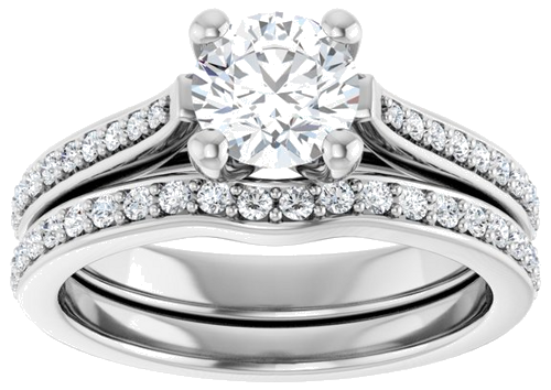 Sužadėtuvių Žiedas 14k white gold Round 6mm (8)