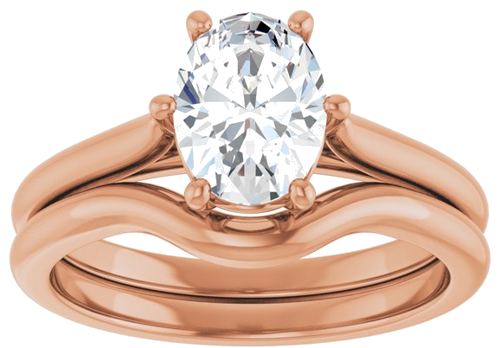 Sužadėtuvių Žiedas 14k rose gold Oval 8mm x 6mm (8)