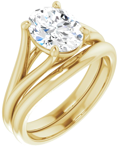 14K Yellow 9x7 mm Oval Solitaire Engagement Ring Mounting (6)