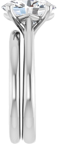 14K White 10x8 mm Oval Solitaire Engagement Ring Mounting (9)