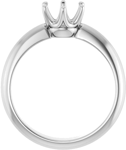 Sužadėtuvių Žiedas „Solitaire Crown-Inspired“ 14k white gold Round 6.5mm (2)