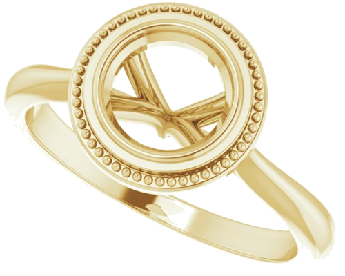Sužadėtuvių Žiedas „Bezel-Set Solitaire Milgrain“ 14k yellow gold Round 6.5mm (5)