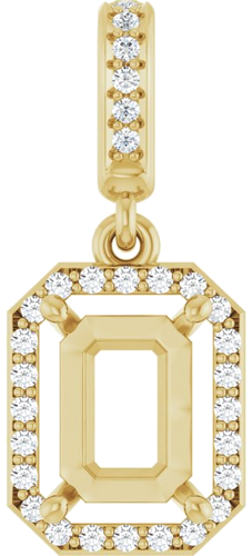 Pakabukas „Accented Halo-Style“ 14k yellow gold Emerald 8mm x 6mm (1)
