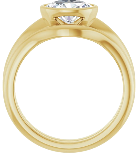 Sužadėtuvių Žiedas „Bezel-Set Solitaire“ 14k yellow gold Oval 8mm x 6mm (7)