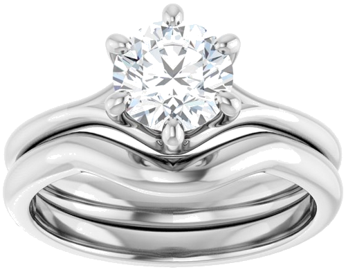 Sužadėtuvių Žiedas „Solitaire“ 585 Baltojo Aukso Round 6.5mm (8)