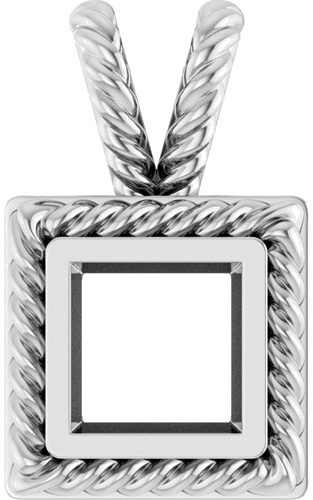 Pakabukas „Rope Bezel-Set Solitaire“ 925 Sidabro Square 5mm (1)