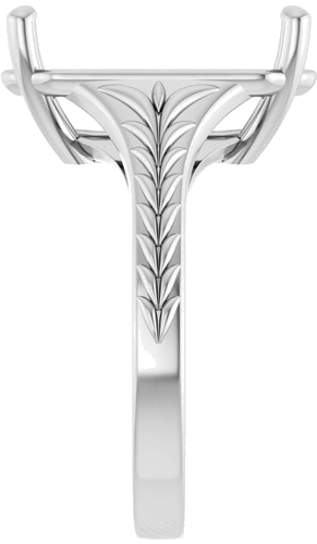 Sužadėtuvių Žiedas „Solitaire“ 14k white gold Emerald 14mm x 10mm (4)