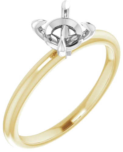 Sužadėtuvių Žiedas „Solitaire“ 14k yellow/white gold Round 6mm (1)