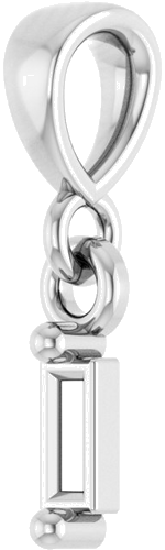 Pakabukas „Solitaire“ 585 Baltojo Aukso Straight Baguette 3mm x 1.5mm (2)