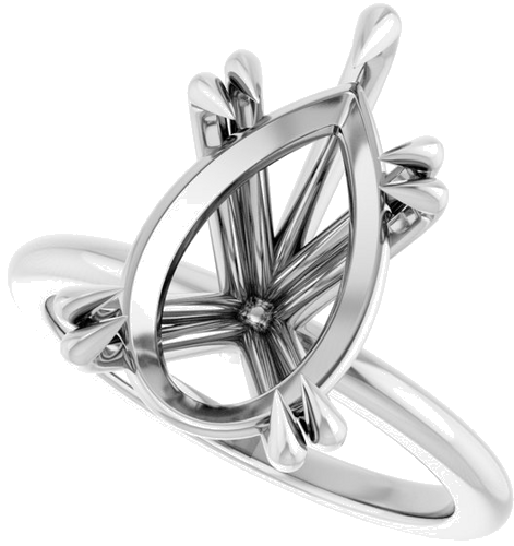 Sužadėtuvių Žiedas „Double Claw-Prong“ 10k white gold Pear 15mm x 10mm (5)