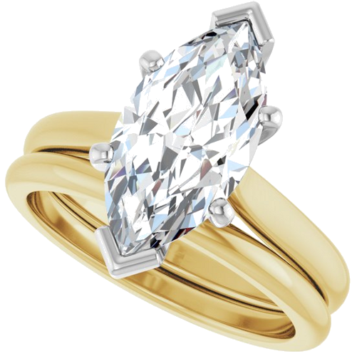 Sužadėtuvių Žiedas 14k yellow/white gold Marquise 14mm x 7mm (10)