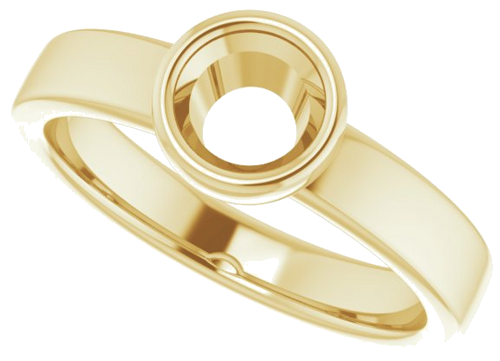 18K Yellow 5.5 mm Round Solitaire Engagement Ring Mounting (5)