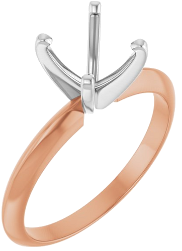 Sužadėtuvių Žiedas „Light Solitaire“ 585 Baltojo Ir Rožinis Aukso Round 7.3mm x 7.7mm (1)