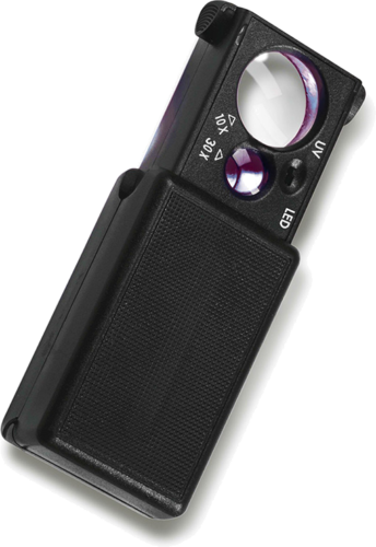 Padidinimo stiklas su LED ir UV apšvietimu (10x, 30x) (2)