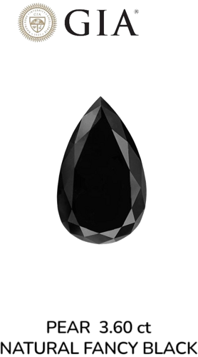 3.6 carat Fancy Black-VVS2 Natūralus Pear Deimantas (1)