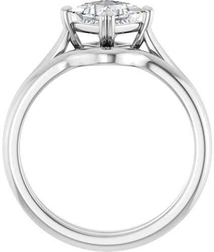 Sužadėtuvių Žiedas „Double Claw-Prong Solitaire“ 14k white gold Square 5.5mm (7)