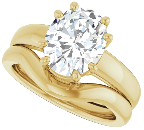Sužadėtuvių Žiedas „Split-Prong Solitaire“ 14k yellow gold Oval 10mm x 8mm (10)