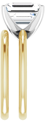 Sužadėtuvių Žiedas „Solitaire“ 585 Baltojo Ir Geltonojo Aukso Emerald 10mm x 8mm (9)