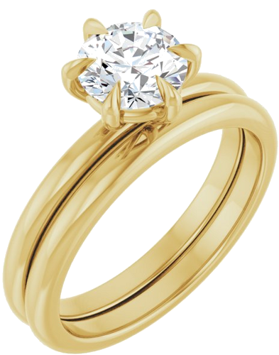 14K Yellow 6.5 mm Round Solitaire Engagement Ring Mounting (6)