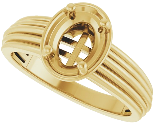 Sužadėtuvių Žiedas „Solitaire Vintage-Inspired“ 14k yellow gold Oval 8mm x 6mm (10)