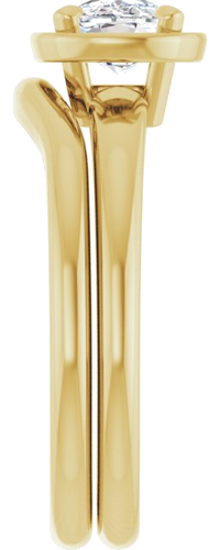 Sužadėtuvių Žiedas „Claw-Prong Solitaire Bezel-Style“ 14k yellow gold Elongated Cushion 7.5mm x 5.5mm (9)