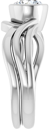 Sužadėtuvių Žiedas „Bezel-Set“ 14k white gold Round 6.5mm (9)