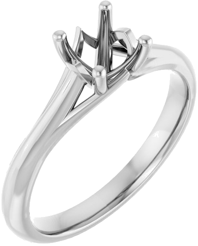 Sužadėtuvių Žiedas „Solitaire“ 585 Baltojo Aukso Round 5.8mm (1)