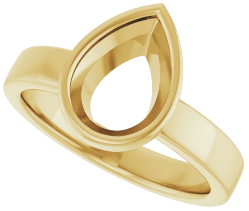 Sužadėtuvių Žiedas „Bezel-Set Solitaire“ 14k yellow gold Pear 10mm x 7mm (5)