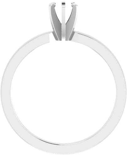 14K White 4-4.1 mm Round Solitaire Engagement Ring Mounting (2)