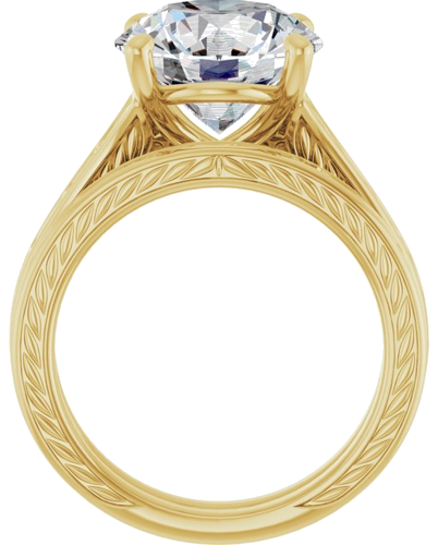 Sužadėtuvių Žiedas „Solitaire Scroll“ 14k yellow gold Round 11mm (7)