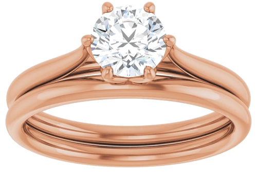 14K Rose 5.8 mm Round Engagement Ring Mounting (8)