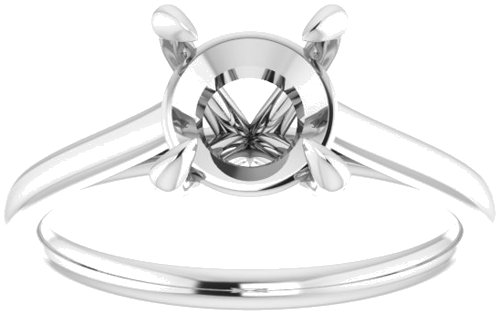 Platinum  7.4 mm Round Solitaire Engagement Ring Mounting (3)