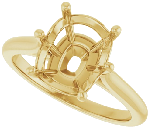 Sužadėtuvių Žiedas 14k yellow gold Elongated Cushion 10mm x 8mm (5)
