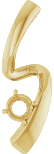 Pakabukas „Solitaire Freeform“ 10k yellow gold Round 4.1mm (1)