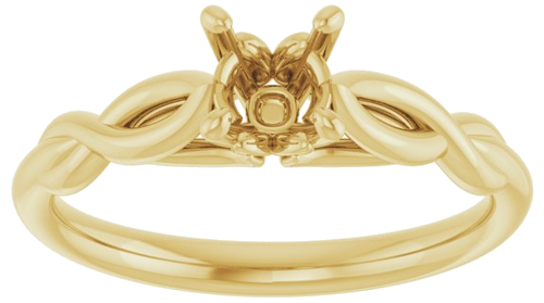 14K Yellow  5.2 mm Round Solitaire Engagement Ring Mounting (3)