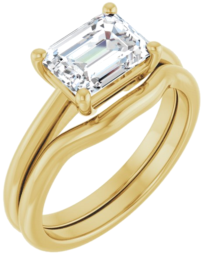 Sužadėtuvių Žiedas „Solitaire“ 14k yellow gold Emerald 8mm x 6mm (6)