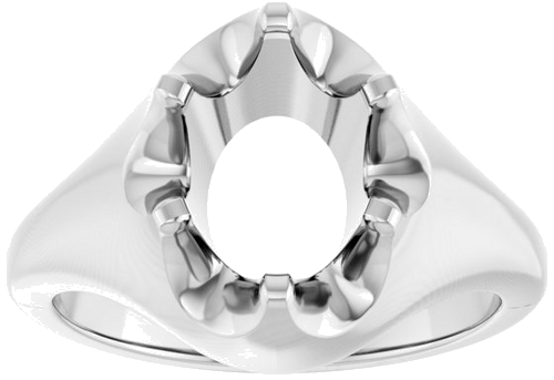 Sužadėtuvių Žiedas „Belcher Solitaire“ 950 Platinos Oval 9mm x 7mm (3)